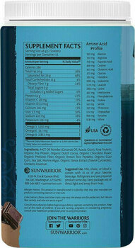 Rastlinske beljakovine Sunwarrior Clean Keto Protein Čokolada 750 g Rastlinske beljakovine - 2