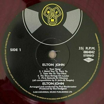 Vinyl Record Elton John - Elton John (Purple Transparent) (2 LP) - 3