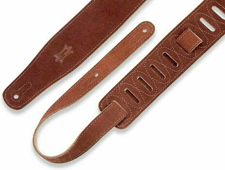 Leather guitar strap Levys Sheepskin Padding MS26SS Leather guitar strap Brown - 2