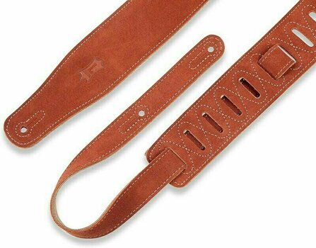 Leather guitar strap Levys Sheepskin Padding MS26SS Leather guitar strap Rust - 2