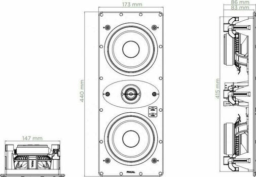 Plafonra szerelhető hangfal Focal 100 IW LCR 5 Plafonra szerelhető hangfal - 5