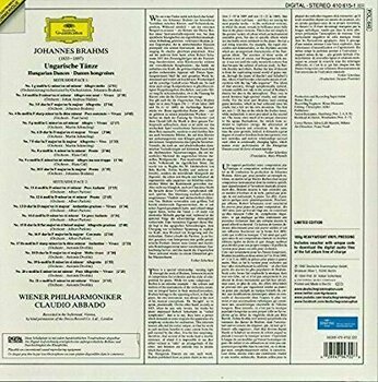 Vinyl Record Johannes Brahms - Hungarian Dance No 1-21 (LP) - 2