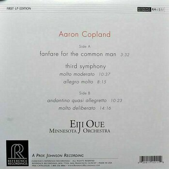 Vinyl Record Eiji Oue - Copland Fanfare For The Common Man & Third Symphony (200g) (LP) - 3