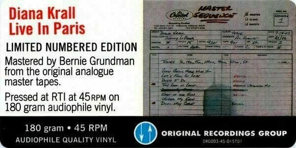 Vinyl Record Diana Krall - Live In Paris (180g) (2 LP) - 4