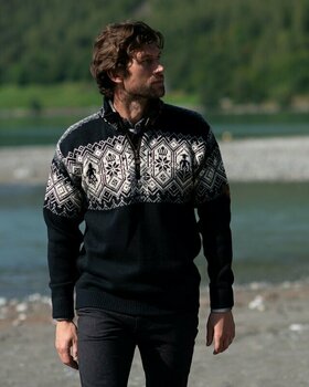 T-shirt/casaco com capuz para esqui Dale of Norway Norge Black/Dark Charcoal/Light Charcoal L Ponte - 2