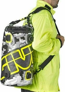 Motorcycle Top Case / Bag Givi EA114CM Waterproof Cylinder Seat Bag 30L Camo/Grey/Yellow (B-Stock) #952052 (Pre-owned) - 9