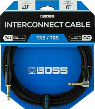 Prepojovací kábel, Patch kábel Boss BCC-3-TRA Čierna 1 m Rovný - Zalomený - 2