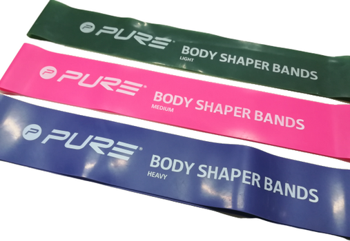 Pure 2 Improve Body Shaper Bands 3 Heavy-Medium-Light Multi Resistance Band  - Muziker