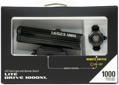 Oświetlenie rowerowe przednie Lezyne Lite Drive 1000XL Remote Loaded 1000 lm Remote Loaded Black/Hi Gloss Oświetlenie rowerowe przednie - 4
