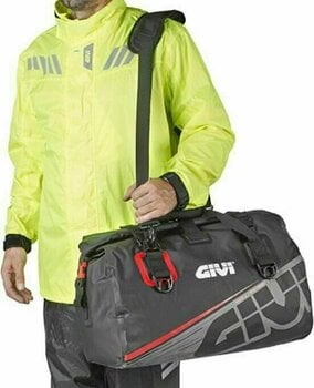 Motorcycle Top Case / Bag Givi EA115GR Waterproof Cylinder Seat Bag 40L Grey Red - 2