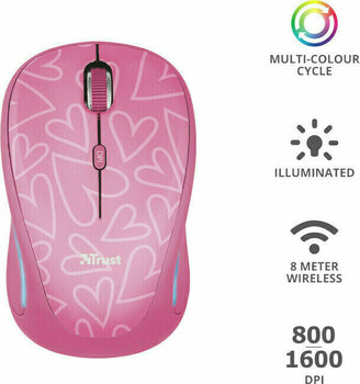 Souris PC Trust YVI Fx 22336 Rose Souris PC - 3