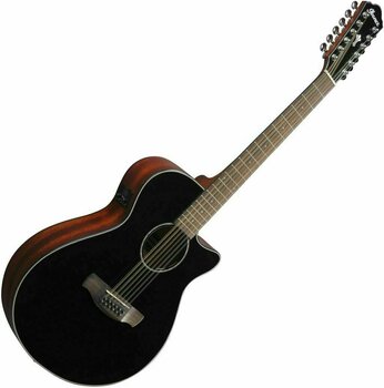 12-snarige elektrisch-akoestische gitaar Ibanez AEG5012-BKH Zwart - 3