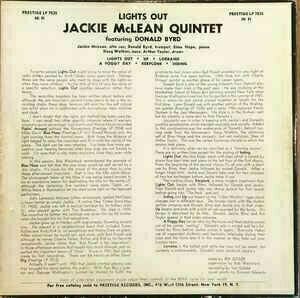 Disque vinyle Jackie McLean - Lights Out! (Mono) (LP) - 2