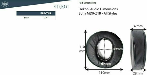 Ear Pads for headphones Dekoni Audio EPZ-Z1R-SK Ear Pads for headphones  Z1R Series Black - 5