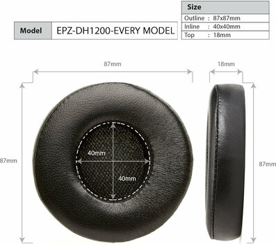 Oorkussens voor hoofdtelefoon Earpadz by Dekoni Audio EPZ-DH1200-PU Oorkussens voor hoofdtelefoon Black 2 st. - 5