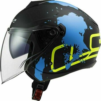 Helm LS2 OF573 Twister II Xover Matt Black Blue S Helm - 2