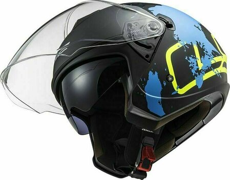 Helmet LS2 OF573 Twister II Xover Matt Black Blue S Helmet - 3