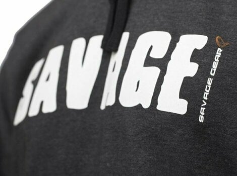 Hoodie Savage Gear Hoodie Logo Hoodie Dark Grey Melange L - 2