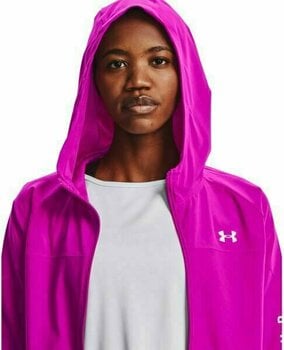 Fitness mikina Under Armour Woven Hooded Jacket Meteor Pink/White XS Fitness mikina - 3