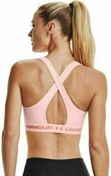 Bielizna do fitnessa Under Armour Women's Armour Mid Crossback Sports Bra Beta Tint/Stardust Pink XS Bielizna do fitnessa - 2