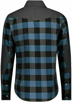 Fietsshirt Scott Trail Flow Check L/SL Men's Shirt Shirt Atlantic Blue/Dark Grey 2XL - 2