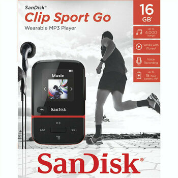 Kézi zenelejátszó SanDisk MP3 Clip Sport GO 16 GB Piros - 4