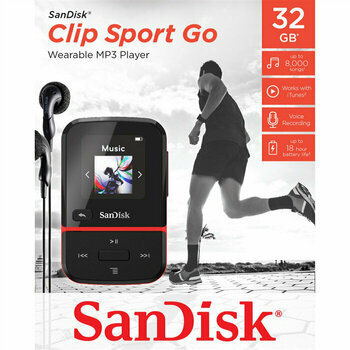 Przenośny odtwarzacz kieszonkowy SanDisk MP3 Clip Sport GO 32 GB Czerwony - 4