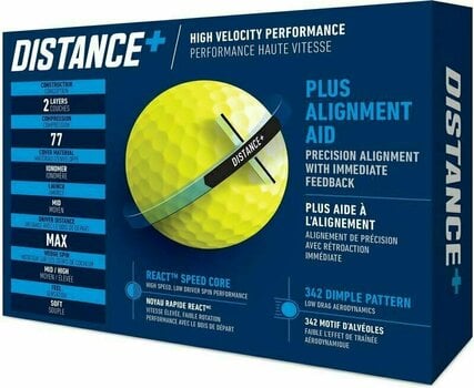 Golfball TaylorMade Distance+ Golf Ball Yellow - 2