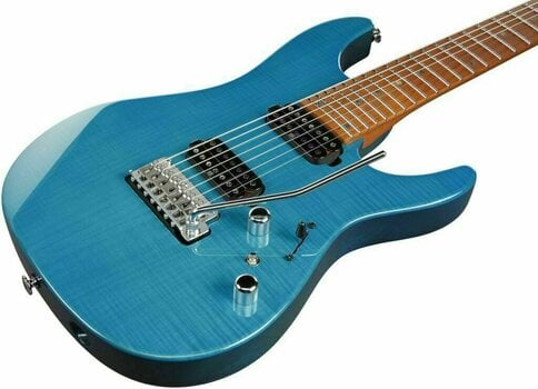 7-string Electric Guitar Ibanez MM7-TAB Transparent Aqua Blue - 5