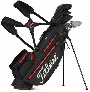 Golfbag Titleist Players 4+ StaDry Black/Black/Red Golfbag - 5