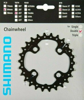 Kædehjul / tilbehør Shimano Y1NA26000 Chainring 64 BCD 26T 1.0 - 2