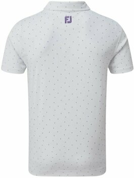 Koszulka Polo Footjoy Smooth Pique FJ Print Biała-Purple XL - 2
