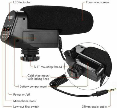 Video mikrofon BOYA BY-VM600 Video mikrofon - 6