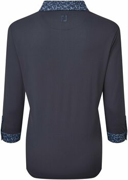 Polo Shirt Footjoy 3/4 Sleeve Pique with Printed Trim Navy XS - 2