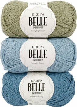Pređa za pletenje Drops Belle Uni Colour 02 Off White - 3