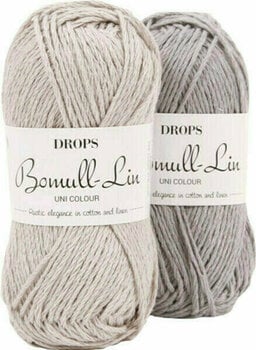 Fire de tricotat Drops Bomull-Lin Uni Colour 03 Light Beige - 2
