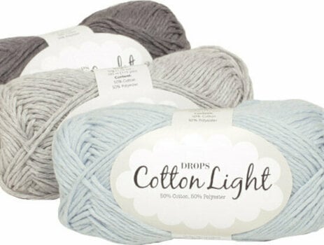 Knitting Yarn Drops Cotton Light Uni Colour 01 Off White - 3