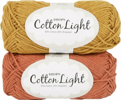 Fire de tricotat Drops Cotton Light Uni Colour 18 Pink - 2