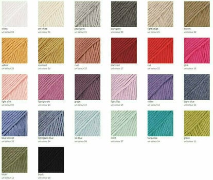 Knitting Yarn Drops Cotton Light Uni Colour 25 Light Lilac - 4