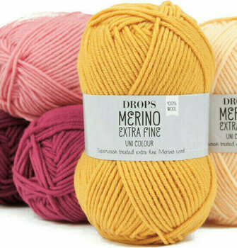 Fire de tricotat Drops Merino Extra Fine Uni Colour 16 Light Pink - 2