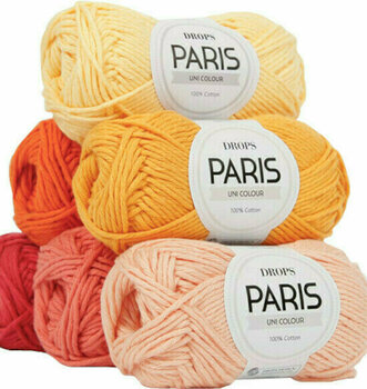 Hilo de tejer Drops Paris Uni Colour 01 Apricot Hilo de tejer - 2