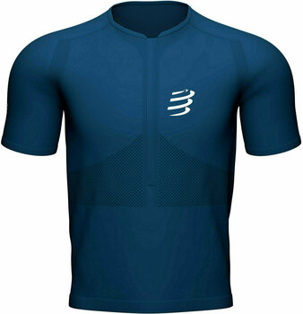 Løbe t-shirt med korte ærmer Compressport Trail Half-Zip Fitted SS Top Blue S Løbe t-shirt med korte ærmer - 6