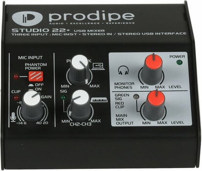 USB Audio Interface Prodipe Studio 22 - 2