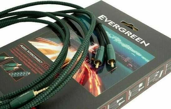 Hi-Fi AUX kabel AudioQuest Evergreen 0,6m 3,5mm - RCA - 3