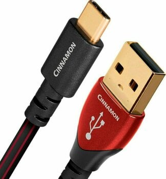 Cabo USB Hi-Fi AudioQuest Cinnamon 0,75 m Preto-Vermelho Cabo USB Hi-Fi - 2