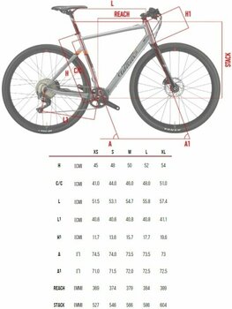 Race-/gravel-elektrische fiets Wilier Triestina Hybrid Shimano 105 RD-R7000 2x11 Red/Black Matt L - 15