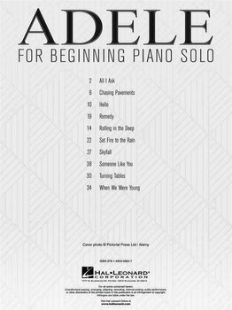 Music sheet for pianos Adele For Beginning Piano Solo Music Book - 2