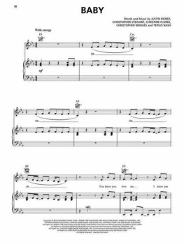 Partitura para pianos Justin Bieber Piano Music Book - 3