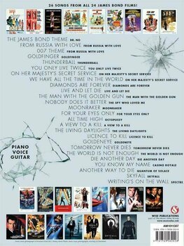 Noder til klaverer James Bond Music From all 24 Films Piano Musik bog - 2
