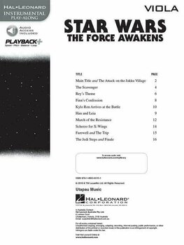 Noty pre sláčikové nástroje Star Wars The Force Awakens (Viola) Noty - 2